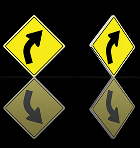 Gradual curve signs