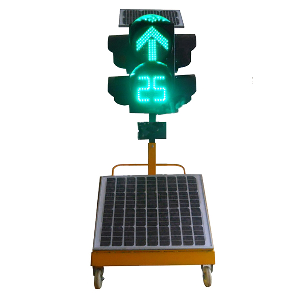 Solar-Powered Dual-Head Three-Color Full-Screen Signal with Countdown Timer